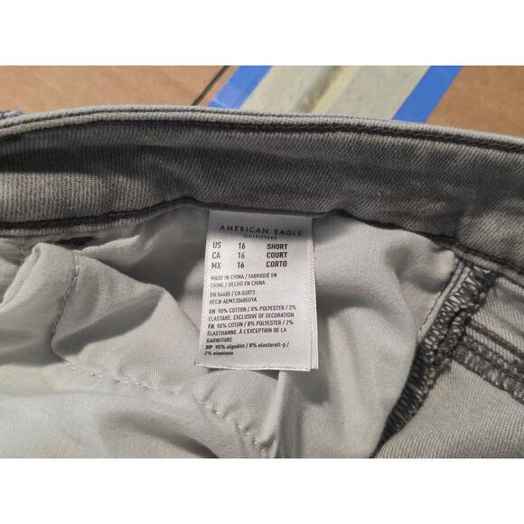 American Eagle Hi-Rise Jegging Womens Size 16 Short Gray Distressed Ripped - Picture 9 of 9